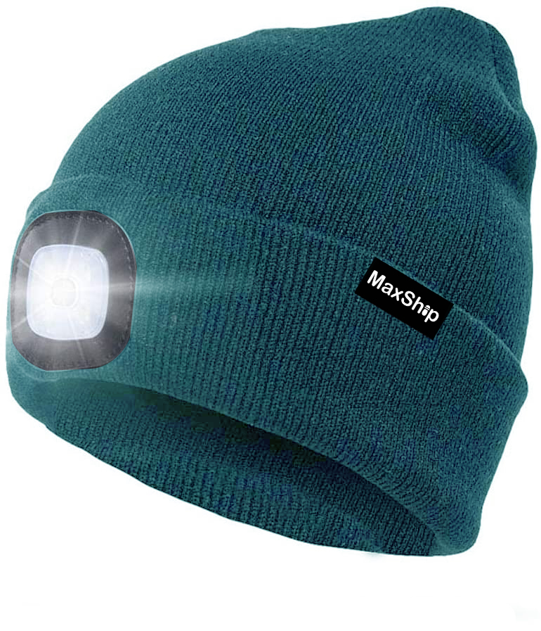 Custom Logo Winter Knit Outdoor Camping Led Light Beanie Hat