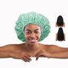 Custom Satin Lined Adjustable Jumbo Extra Size Shower Cap