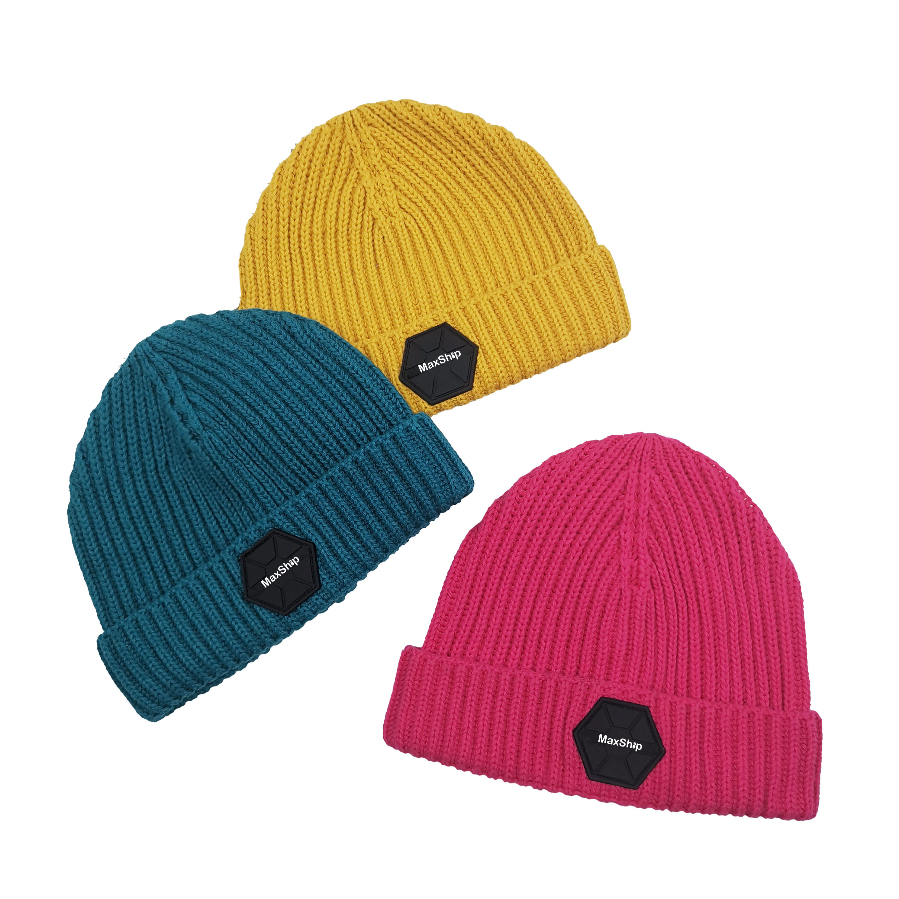 Custom Classic 100% Cotton Autumn Winter Tight Beanie with PU Label