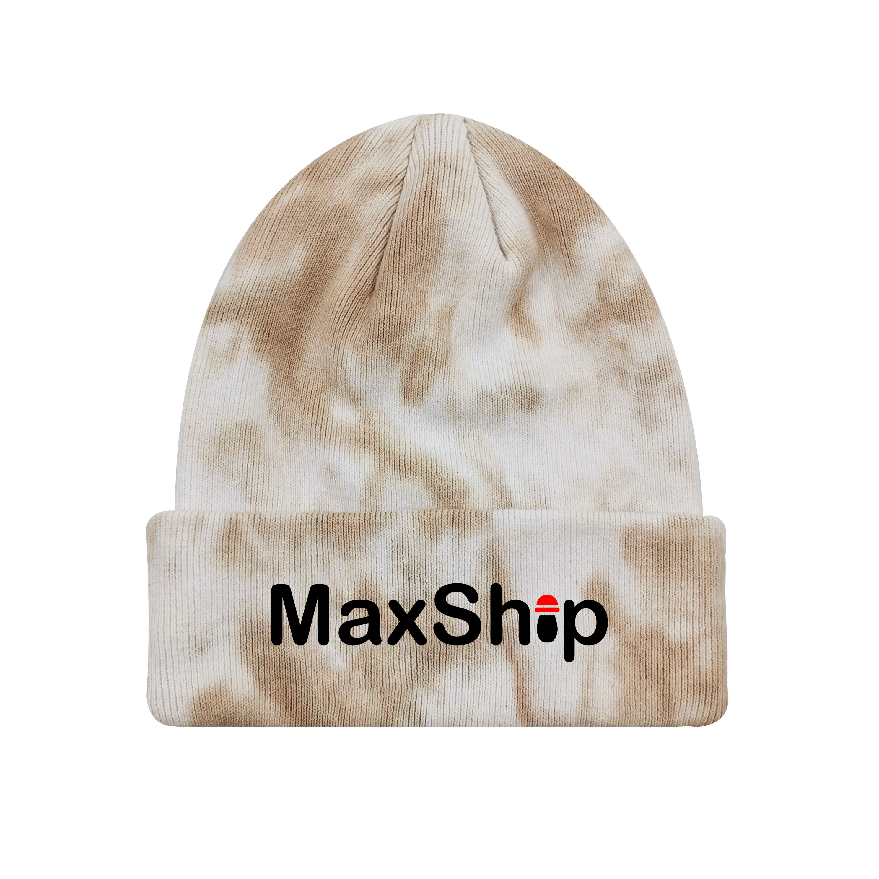 Tie Dye Winter Soft Cotton Plain Rib Knitted Beanie Hat