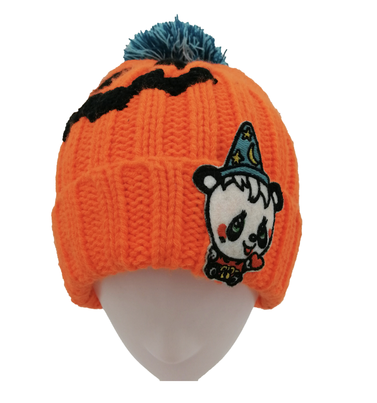 Pompom Beanie with Patch