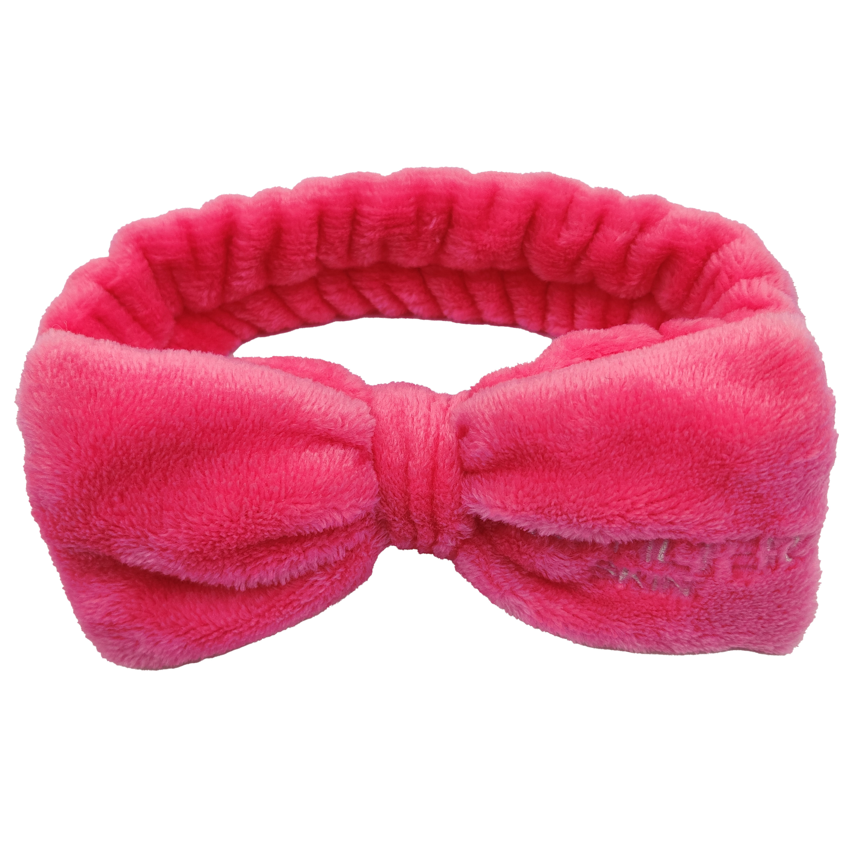 Soft Solid Color Face Makeup Hair Bands for Washing Face Shower Coral Fleece Women Bow Facial Fluffy Spa Headband