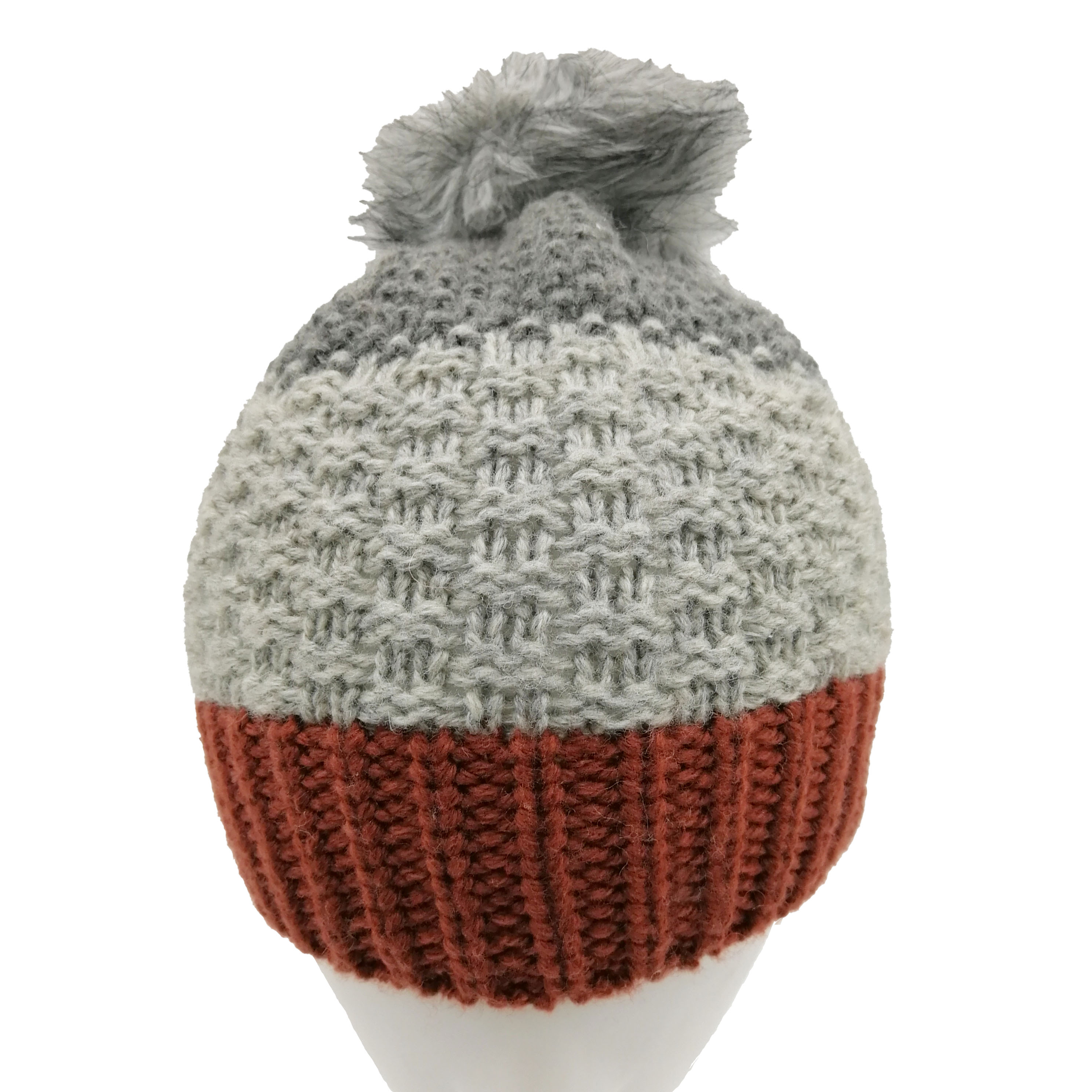 Custom Hybrid Technology Stripe Beanie with Pompom