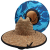 Custom printed bottom summer beach safari tides surf fishing sun straw hat with windproof chin strap