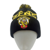 Low MOQ Jacquard Embroidery Knit Beanie Hat with Pompom