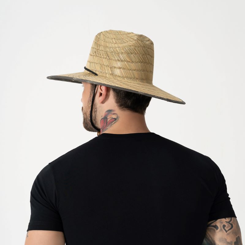 Natural woven straw hat for outdoor sun protection